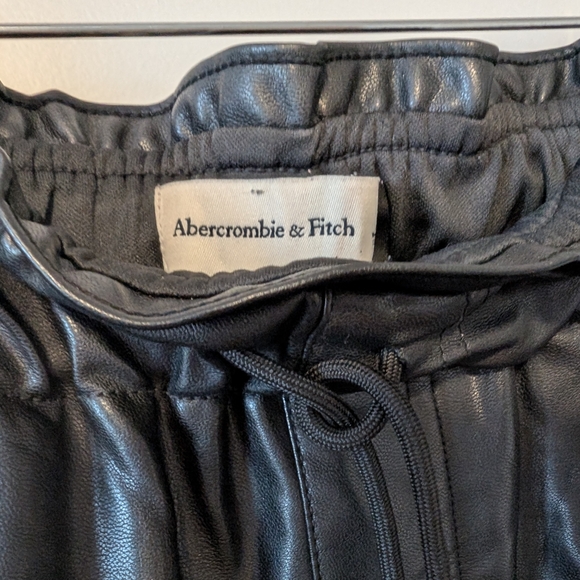 Abercrombie & Fitch Black Faux Leather Joggers - Picture 5 of 6